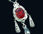 Gothic Jewelry - Necklace - Vampire Queen's Blood Red Necklace - Earthfire Studios