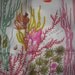 Vintage Cvcci Scarf - Pink Underwater Scene with Coral and Fish - Contrasting Hand Rolled Hems