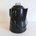 Vintage Coffee Pot Black speckled Enamel
