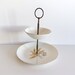 Vintage 2 tier Tray // Wheat Plate Serving Tray //