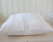 pillow cover 50 x 50cm with hand-embroidered initials MJ