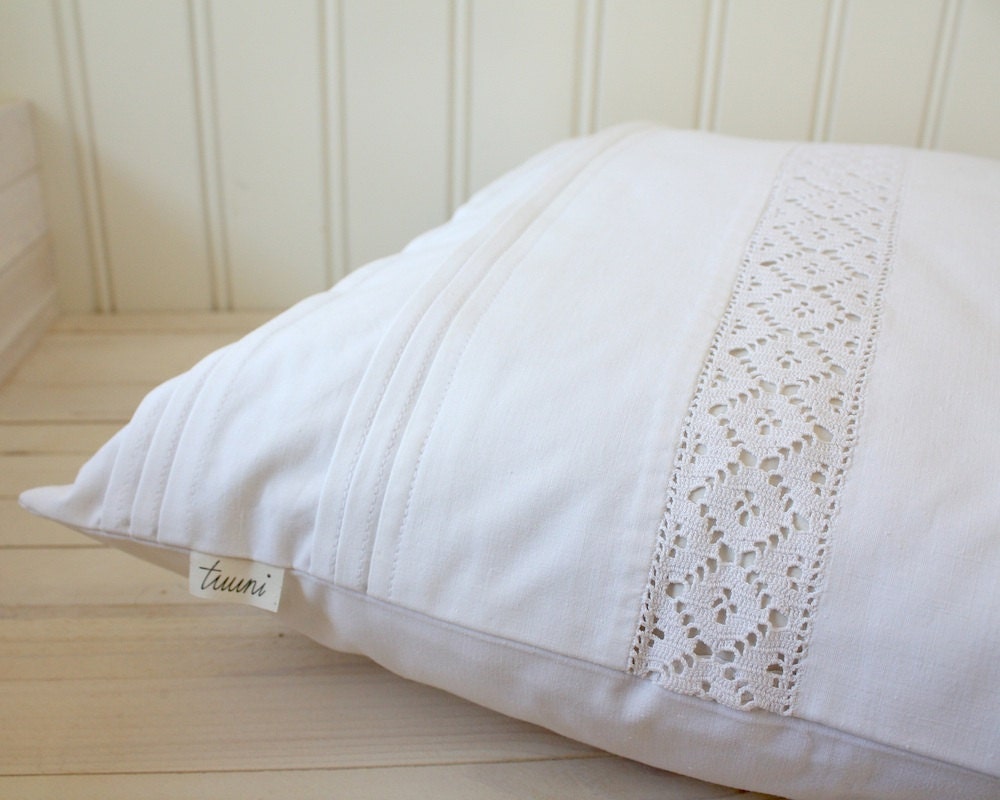 pillow cover 50 x 50cm with hand-embroidered initials MJ