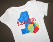 Personalized Beach Ball Birthday Shirt or Bodysuit
