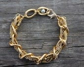 Golden Bracelet with Gold Silk and Chain