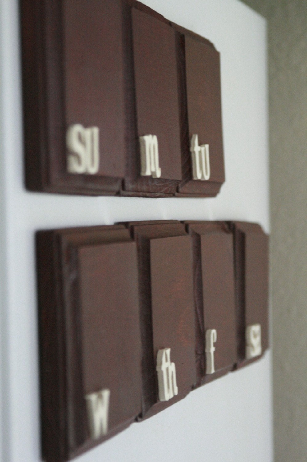 Magnetic Chalkboard Weekly Calendar (Brown w/ Cream Letters)