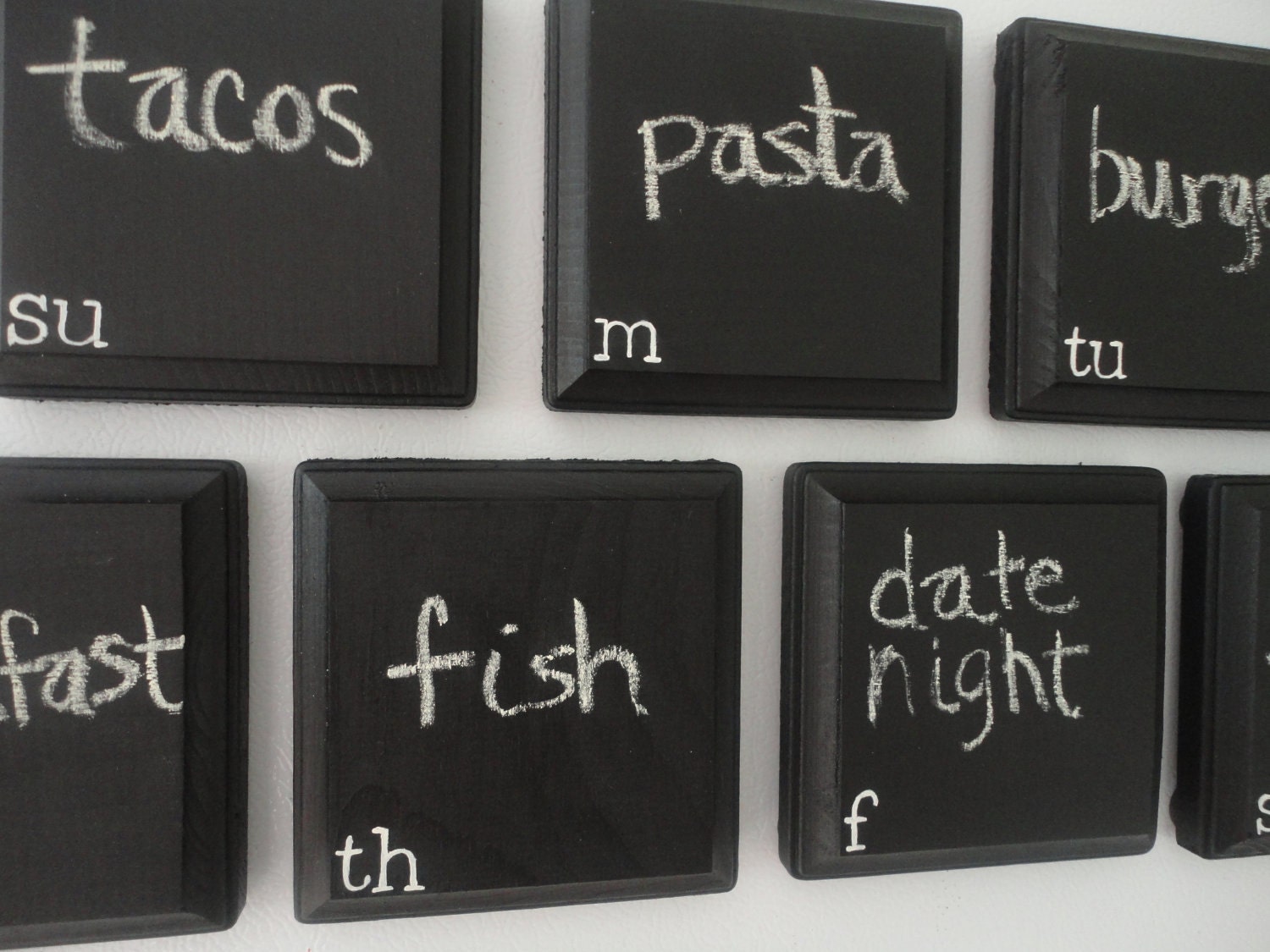 Magnetic Chalkboard Weekly Calendar (black with white letters)