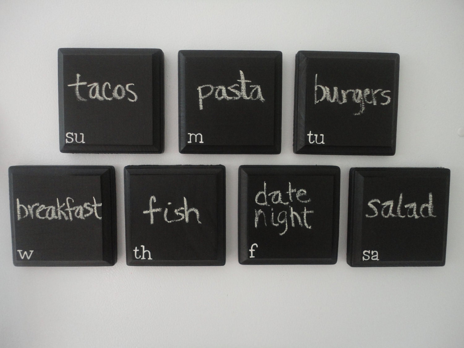Magnetic Chalkboard Weekly Calendar (black with white letters)