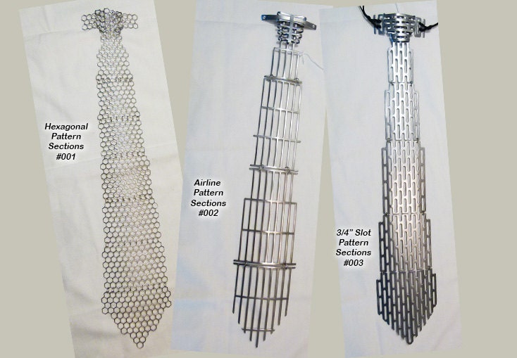 Metal Necktie, Steel, Various Patterns