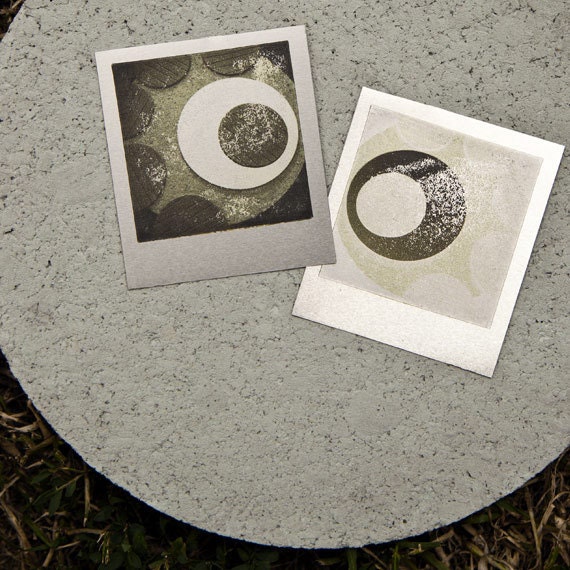 Coffee Table Coasters SET - Metal Polaroids Distressed Metal Prints Alternative Print Process