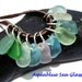 10 Sea Glass medium / Small Top Drilled English Sea Glass Charms Pale Aqua, Lavender, Pale Blue (613)