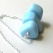 40% Off - Robins Egg Blue Nugget and Sterling Silver Necklace - Beach Pebbles