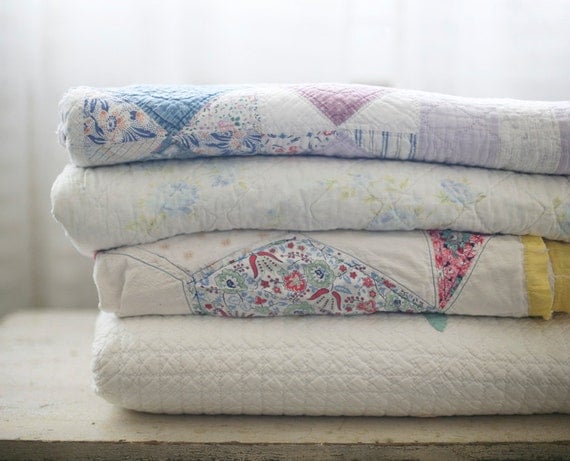lilac patchwork quilt
