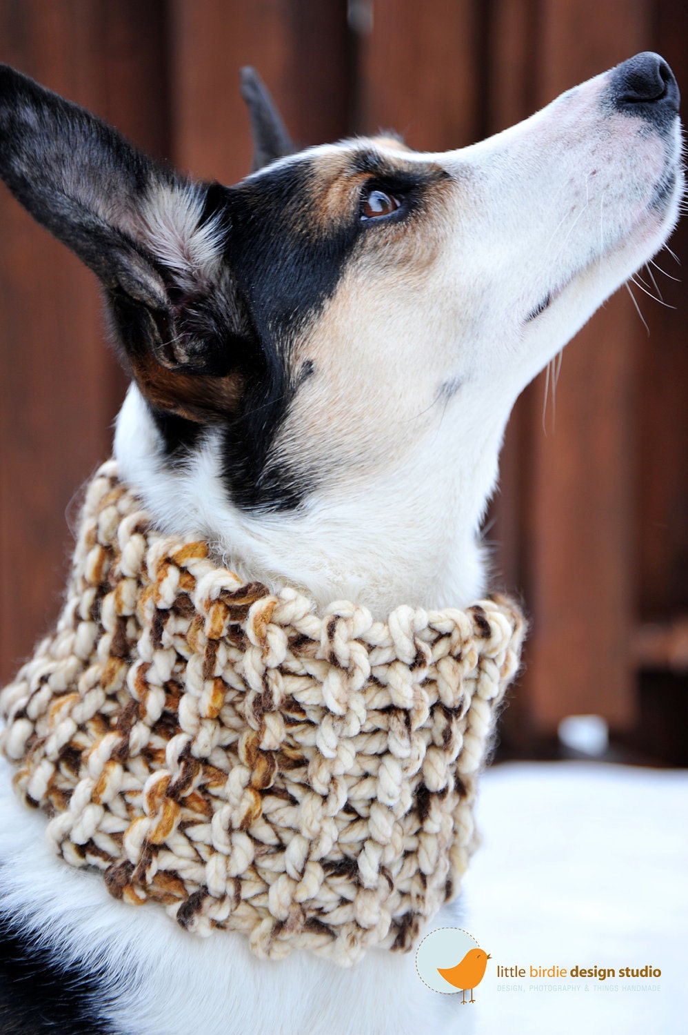 Brown Marble Doggie Neck Warmer - Med