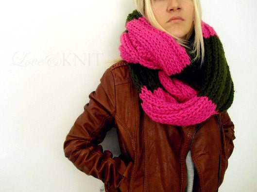 Striped Long Huge Loop Scarf