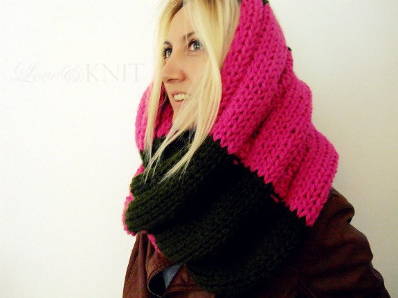 Striped Long Huge Loop Scarf