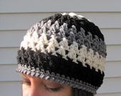 CrissCross Crochet Striped Hat