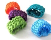Tunisian Crochet Toe Rings set of 4