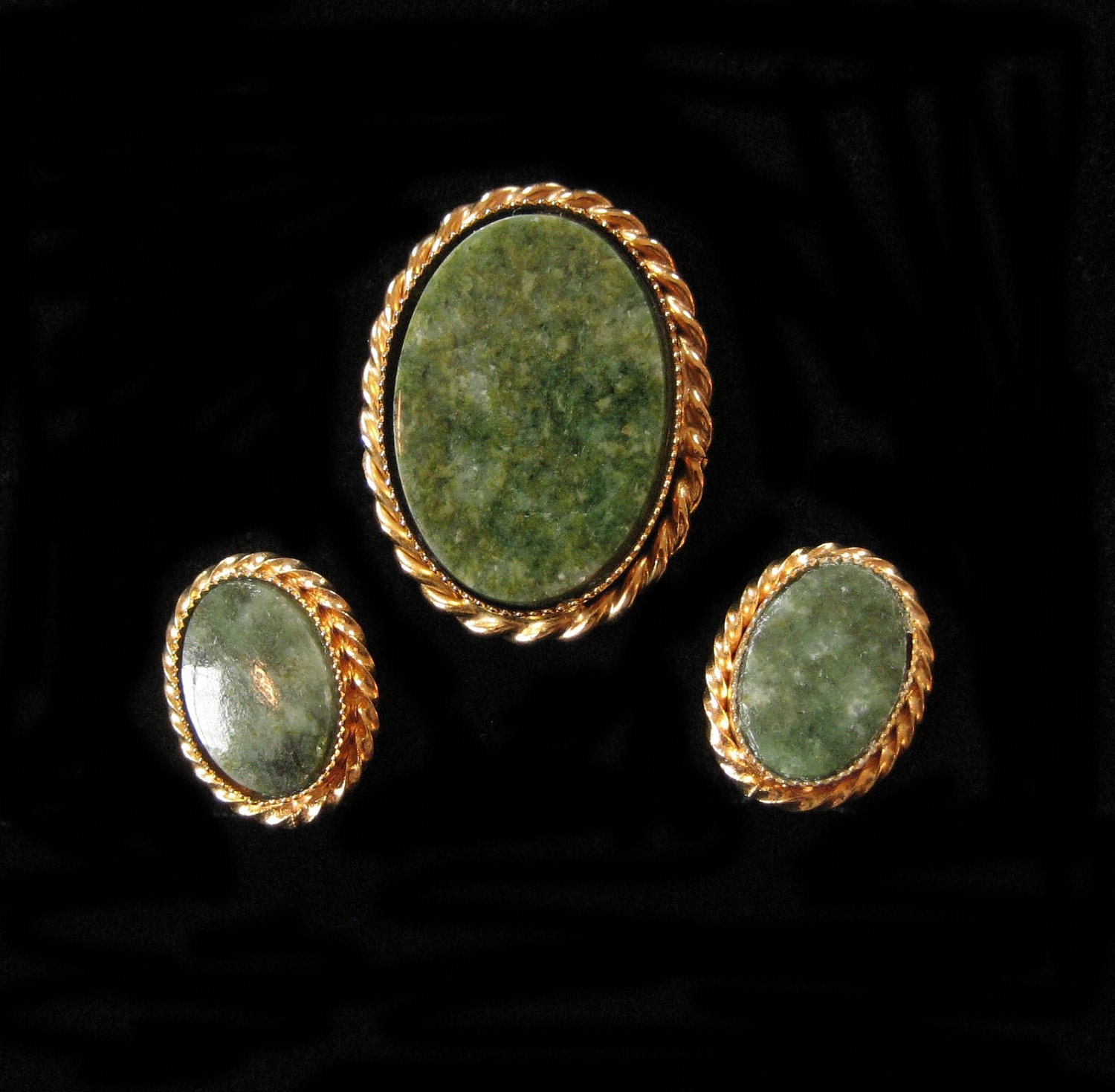 Green Jasper Necklace and Earring Set