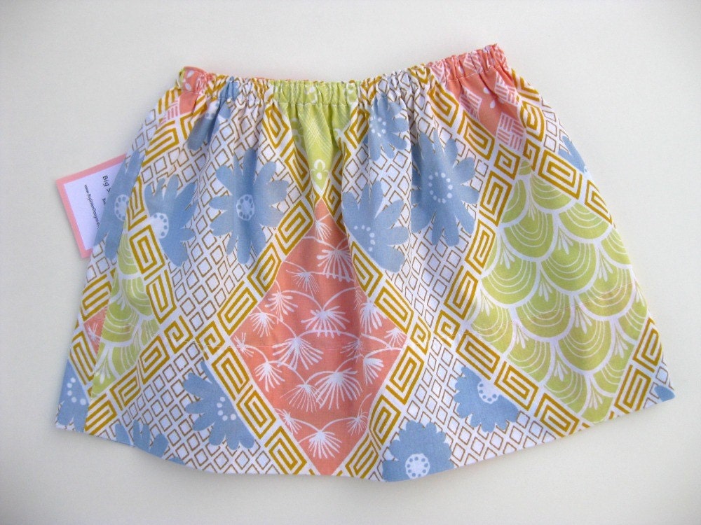 Retro Geometric Eco Toddler Skirt 5T