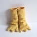 Bird Leg Knitted Booties, Handmade Baby Costume - Long and Orange