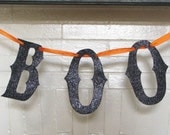 vintage inspired glittered halloween BOO banner