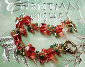 Bracelets-Red Bracelets-Green Bracelet-  Swarovski Crystal bracelet- Gold Wire Wrapped Bracelet-  O.O.A.K. by Kmgems