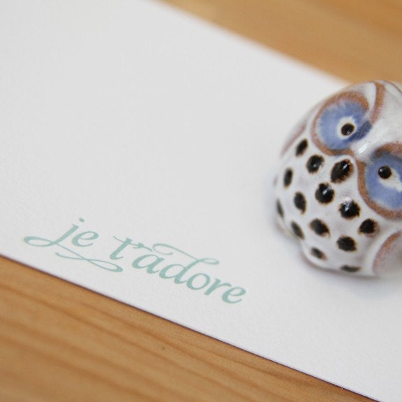 je t'adore letterpress card