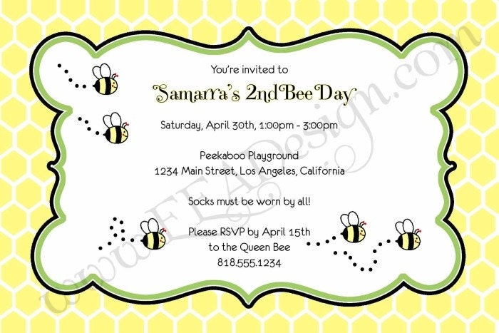INVITATION, Bumble Bee - Printable Il_570xn