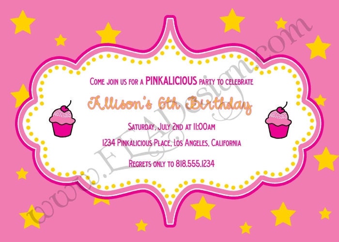 INVITATION, Pink Cupcake - Printable Il_570xn
