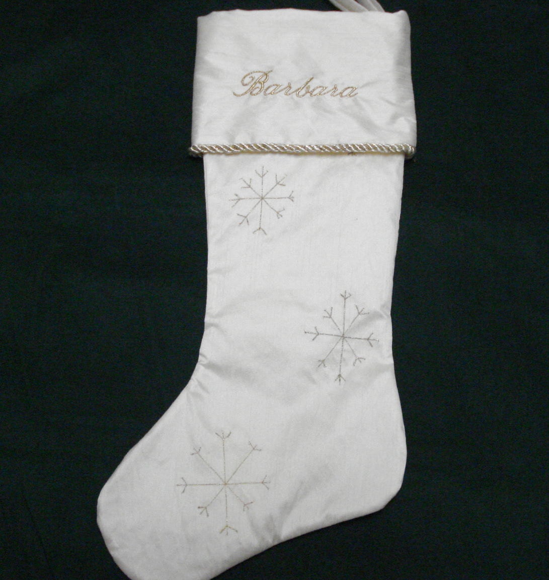Personalized Christmas Stocking Silk Dupioni