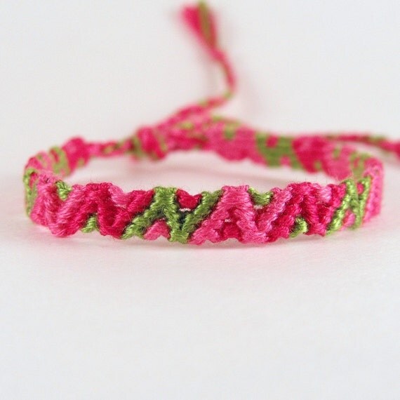 Friendship bracelet Macrame Watermelon Zzzzs by TheNotableKnot