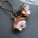 Glass Flower Dangle Earrings, Floral Drop Earrings, Hawaiian Earrings, Vintage Bead Cap, Long Earrings
