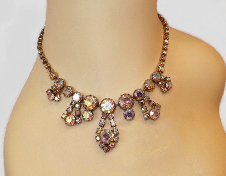 Vintage 50s Necklace Swarovski Crystal Magnificent Wedding Bridal