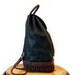 SALE Vintage CEM  Black Genuine Leather Drawstring Backpack Brown Woven Leather Made in Brazil