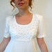 SALE Vintage Mini Dress White Pearls Accordion Pleats WILD ROSE Wedding Formal Cocktail Party Gown