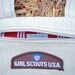 Canvas Two-Pocket Messenger Bag with Red Stripes and Girls Scout Patch
