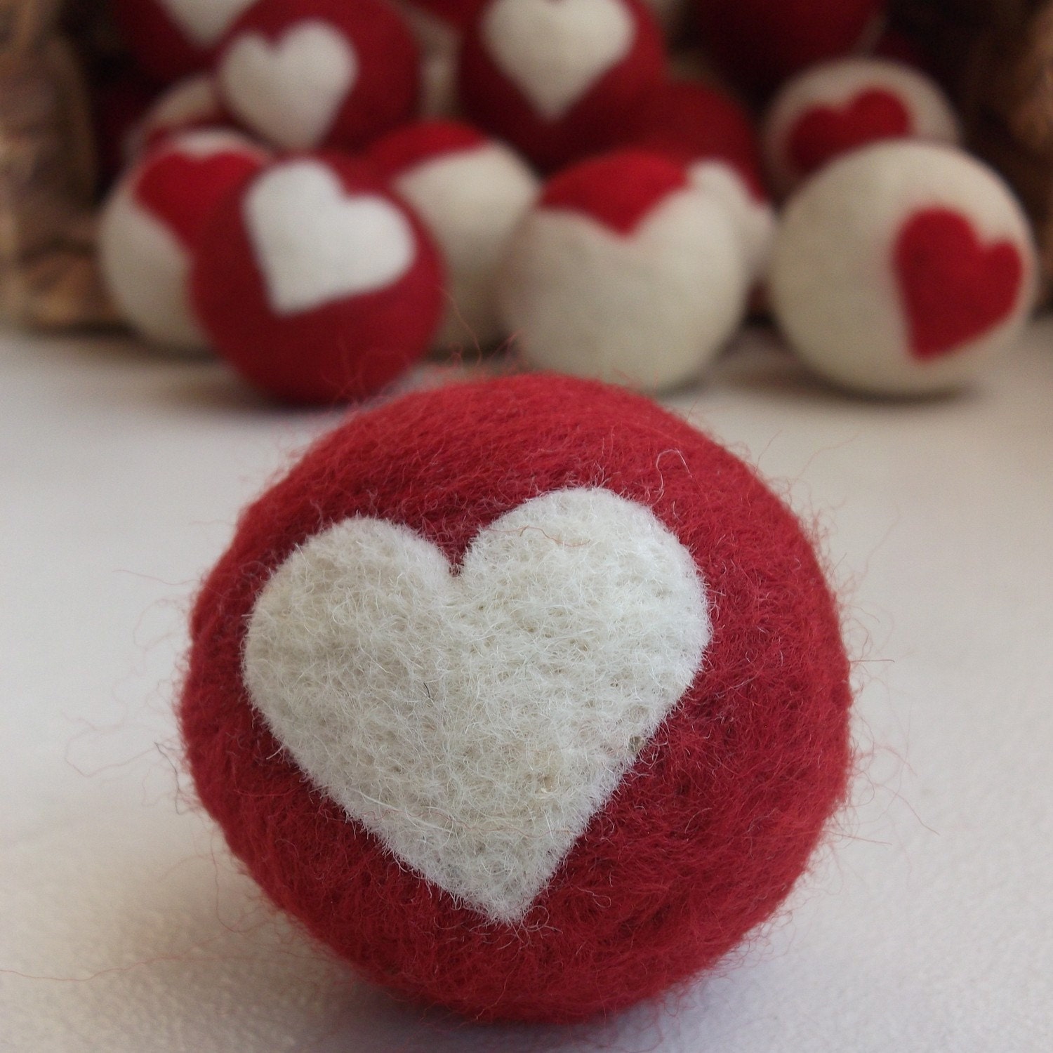 Jack's Valentine Catnip Wool Cat Toy - Red and White