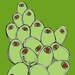 BOGO SALE - Green Olives with Red Heart Pimentos - 5x7 Ilustration Wall Art Print - Olive You