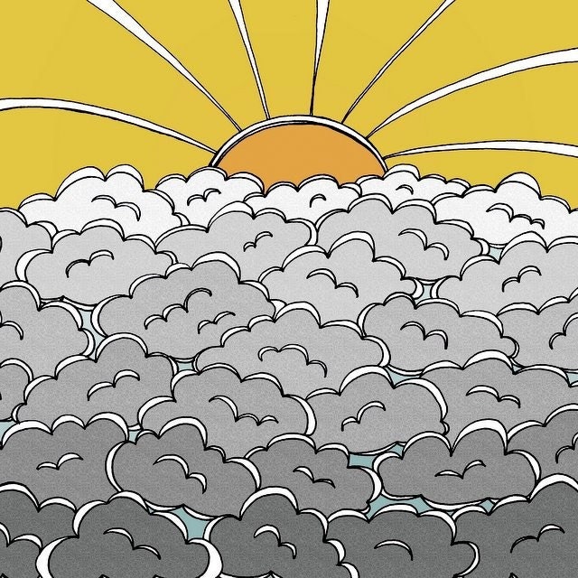 BOGO SALE - Sun, Clouds, Rain 8 x 10 Art Print - Here Comes the Sun