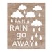 BOGO SALE - Woodgrain Faux Bois Typography Art Print - 8 x 10 - Rain Rain Go Away