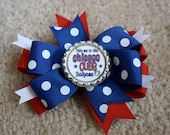 Chicago Cubs Bow with Bottle Cap Center You pick design