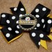 Steelers Woven Headband with Matching Detachable Bow and Bottle Cap Center