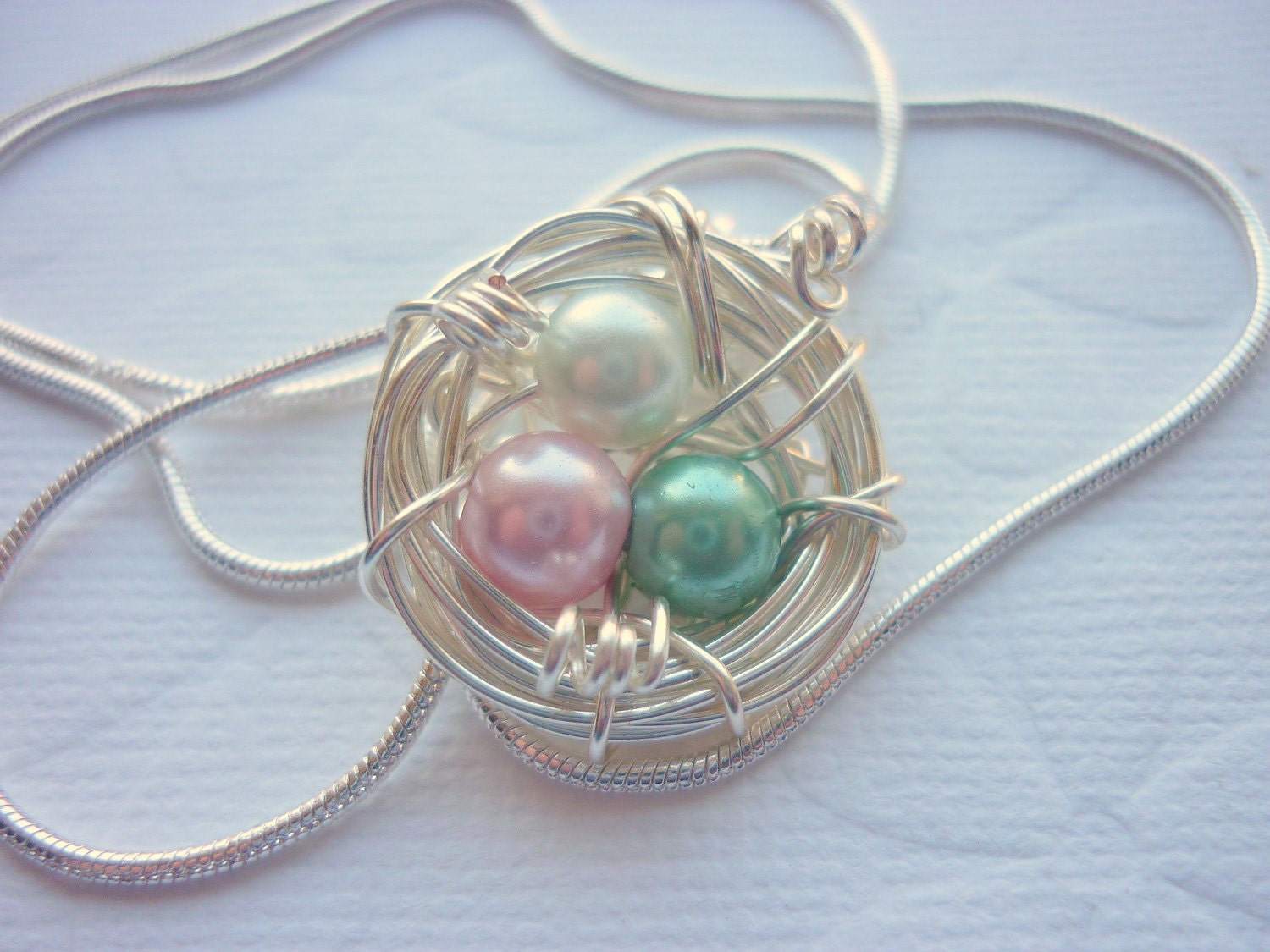 Birds Nest Necklace - Personalized Great For Mothers or Mom to be