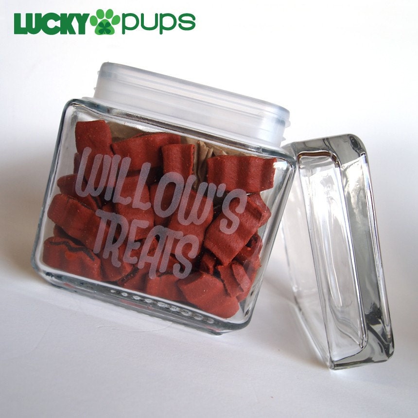 Small Stackable Square Personalized Treat Jar