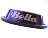 Medium - Metallic Purple - Personalized Stainless Steel Dog Bowl - Name