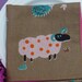 Great Napkins for Children - reversible -- Japanese fabric with woodland animals hedgehog owl - orange pink - set of two napkins