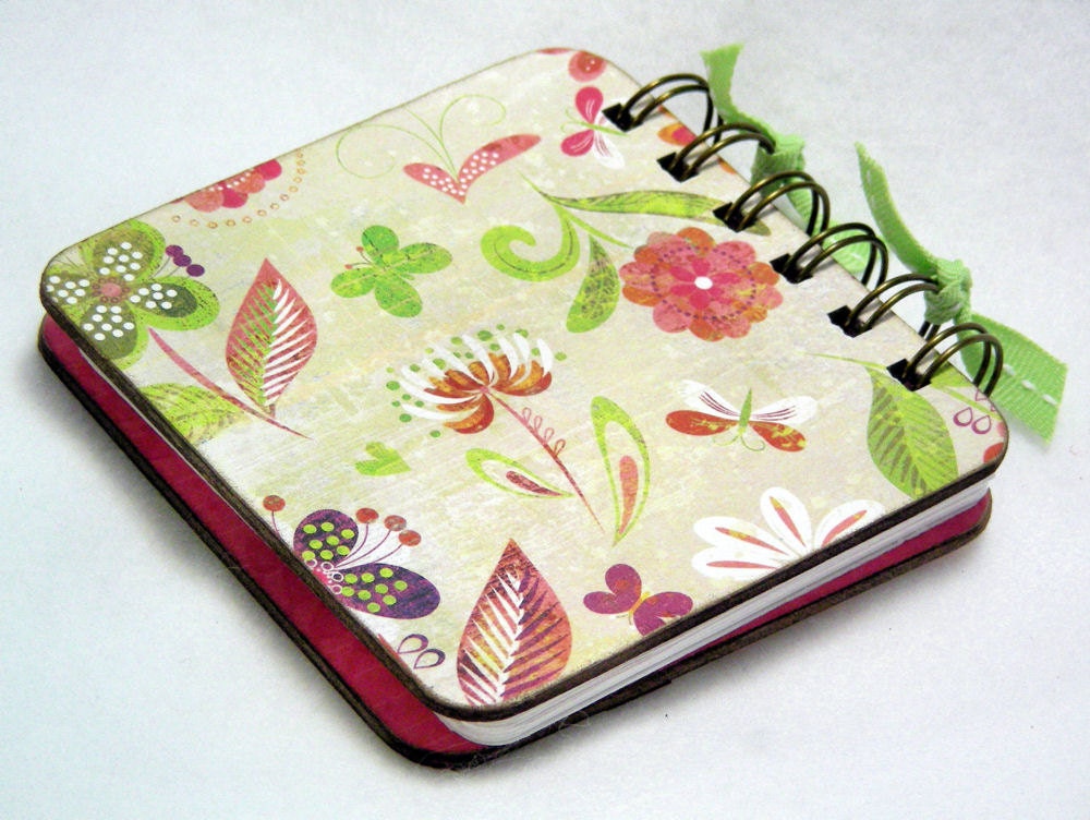 How Does My Garden Grow Mini Gratitude Journal, pink and orange flowers