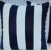 18x18 Indoor Outdoor Crisp Navy Blue Stripe Pillow Cover - Same Fabric Both Sides