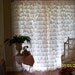 pair of romantic snow white ruffled curtains