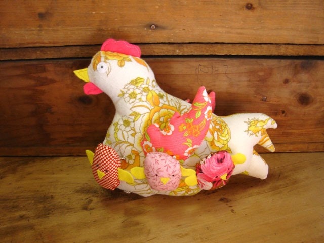 Handmade Softies - Mumma and Bubby Chickies